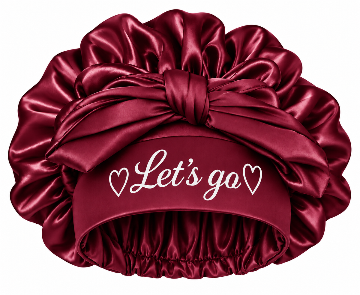 Let's Go Satin Bonnet- Weinrot