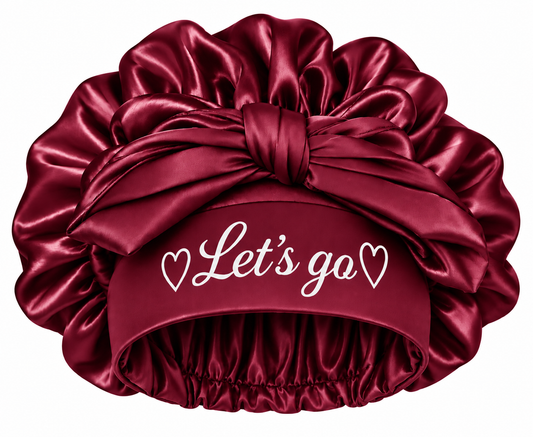 Let's Go Satin Bonnet- Weinrot
