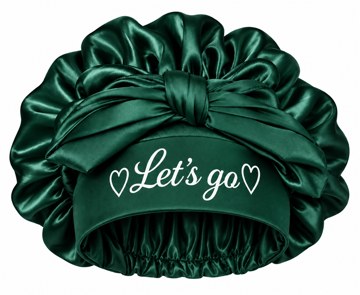Let's Go Satin Bonnet- Dunkelgrün