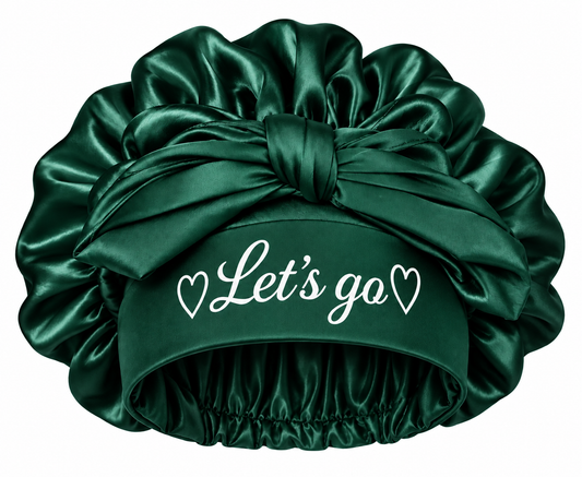 Let's Go Satin Bonnet- Dunkelgrün